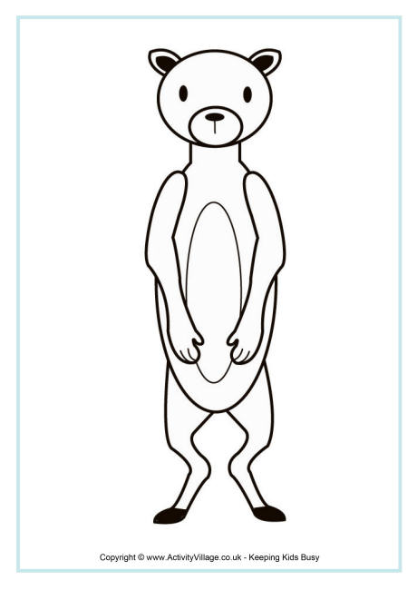 Meerkat colouring page