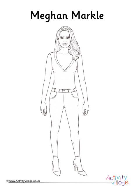 Meghan Markle colouring page 2