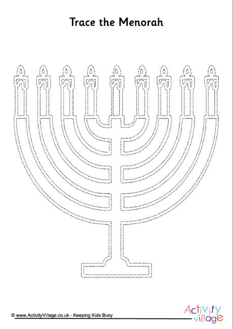 Menorah tracing page