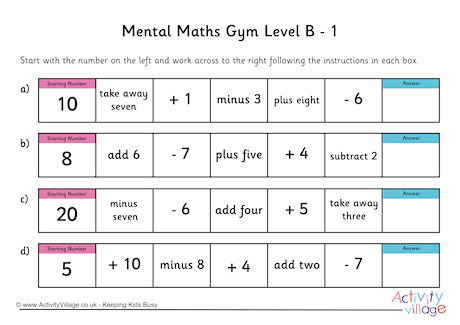 Mental Maths Gym Level B Pack 1