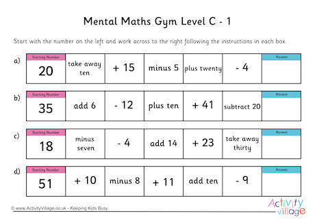 Mental Maths Gym Level C Pack 1