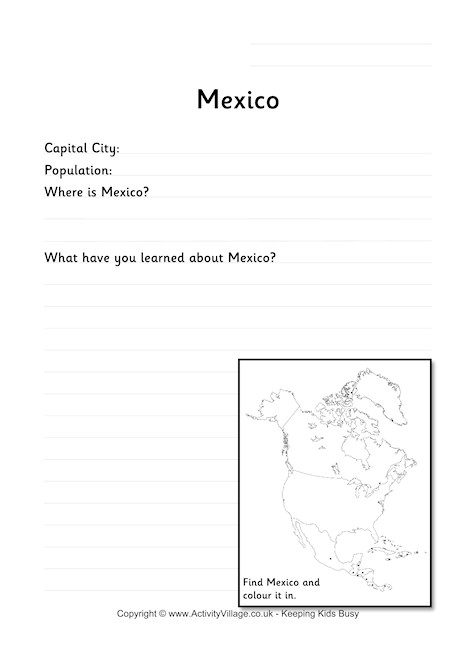Mexico Worksheet