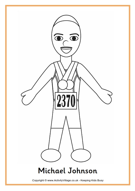 Michael Johnson colouring page
