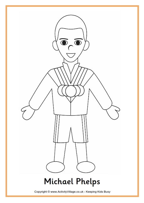 Michael Phelps colouring page