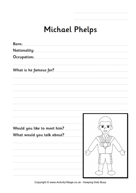 Michael Phelps worksheet