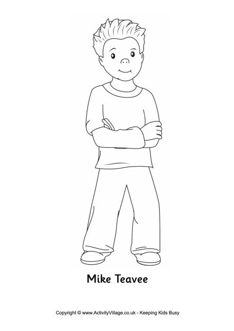 Mike Teavee colouring page Mike Teavee colouring page