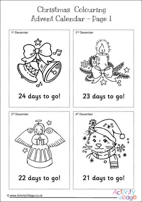 Mini colouring advent calendar - coundown version Mini colouring advent calendar - coundown version