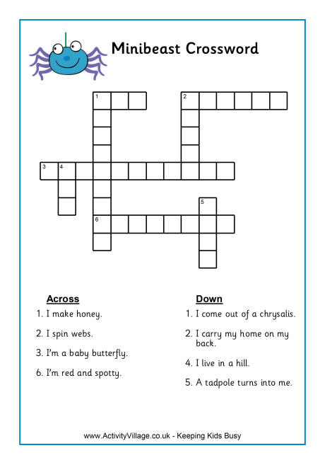 Minibeast crossword