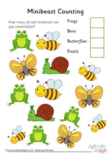 Minibeast Maths Worksheets