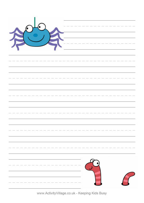 Minibeast writing paper 2