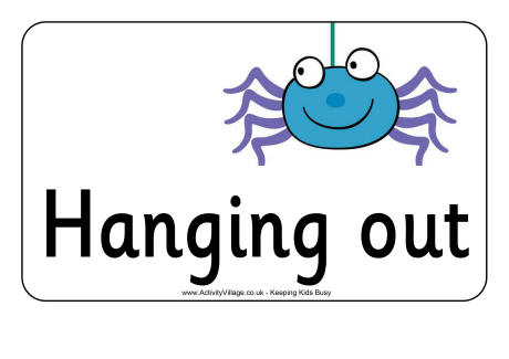 Minibeast door sign - hanging out