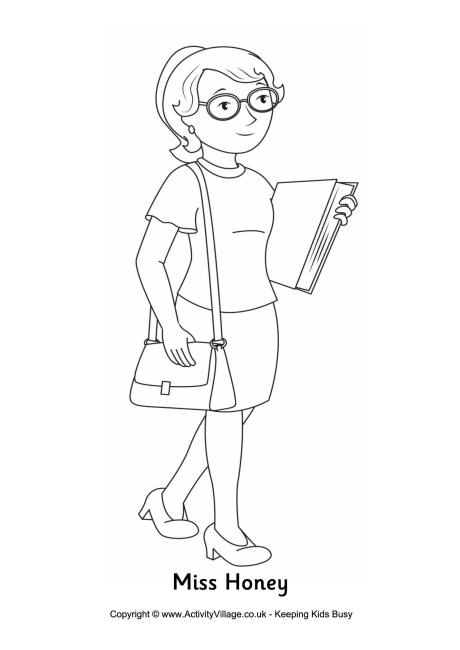 Miss honey colouring page