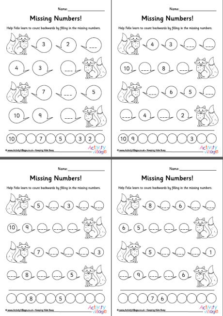 Missing Numbers Worksheet Set 2 Missing Numbers Worksheet Set 2