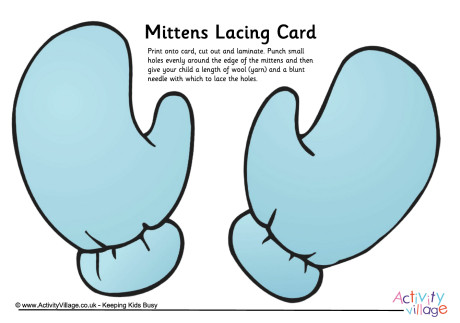 Mittens lacing card