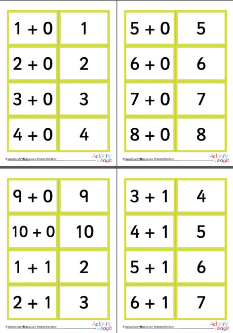 Mix and match number bond cards up to 10
