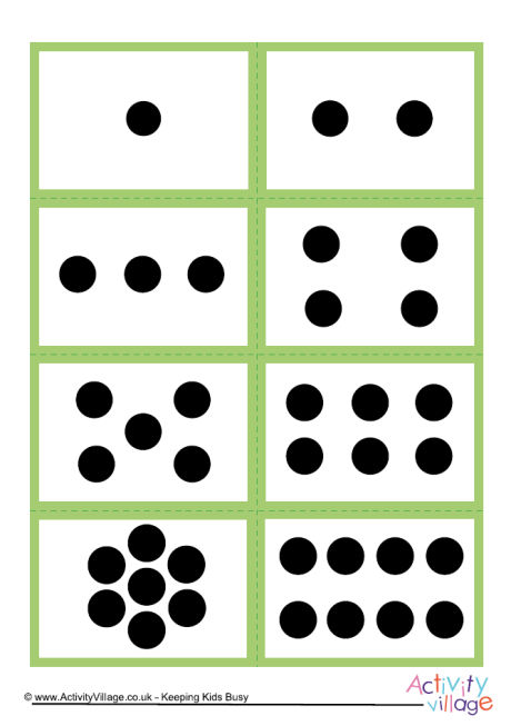 Mix and match number dot cards 0 to 10 set 1