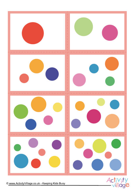 Mix and match number dot cards 0 to 10 set 3