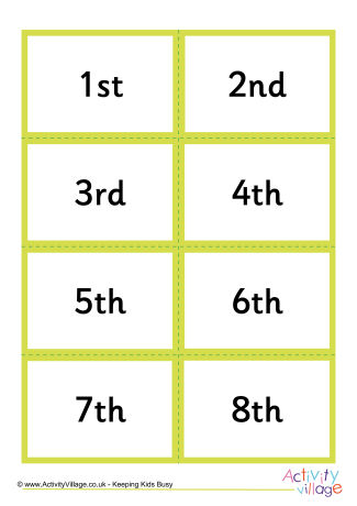 Mix and match ordinal number abbreviation cards