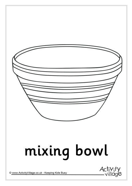 Mixing Bowl Colouring Page
