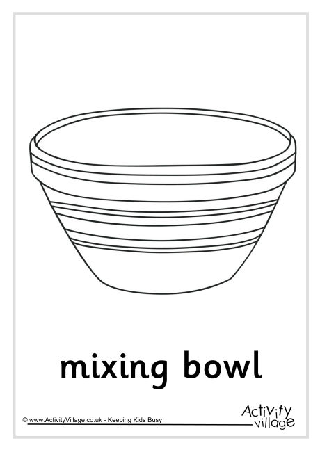 Mixing bowl colouring page