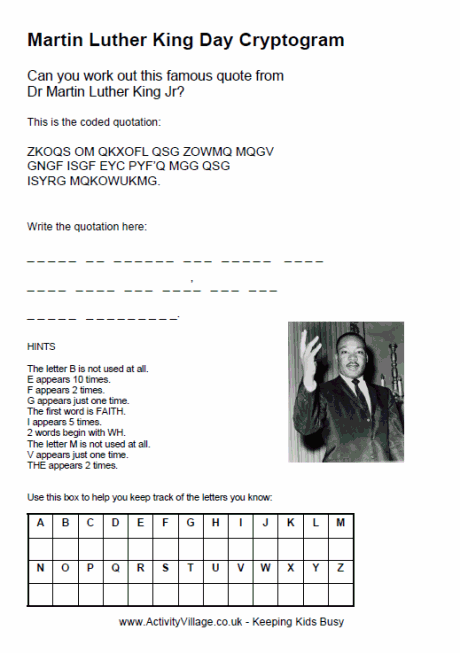 MLK Day Cryptogram