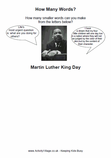 MLK Day puzzle