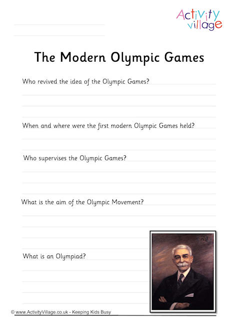 Modern Olympic Games Worksheet Modern Olympic Games Worksheet