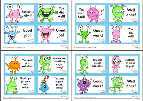 Monster achievement cards Monster achievement cards
