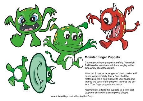 Monster finger puppets Monster finger puppets