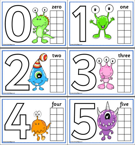 Monster number playdough mats 0 to 10 Monster number playdough mats 0 to 10