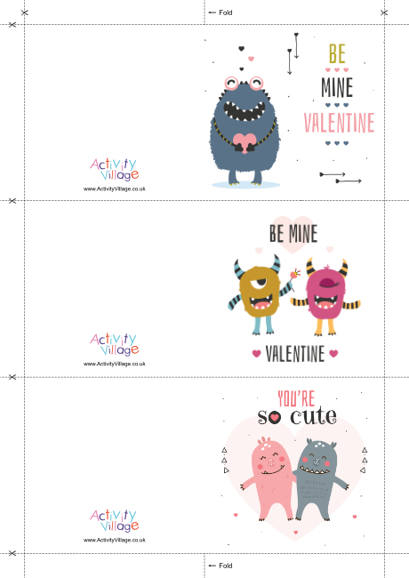 Monster Valentines Mini Cards Monster valentines mini cards