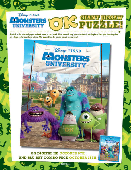 Monsters university giant puzzle Monsters university giant puzzle
