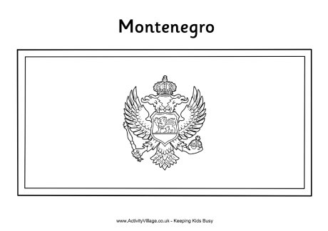 Montenegro flag colouring page