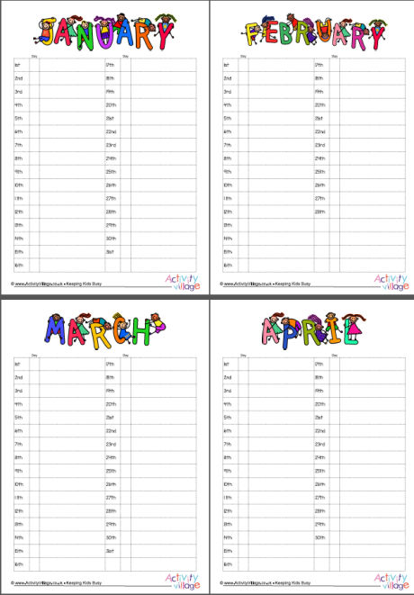 Monthly Planner Pages - Toddler Design Monthly Planner Pages - Toddler Design