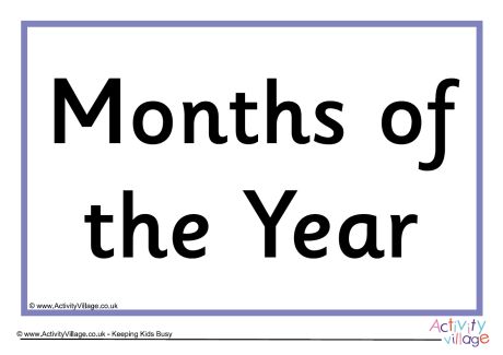 Months of the year sign