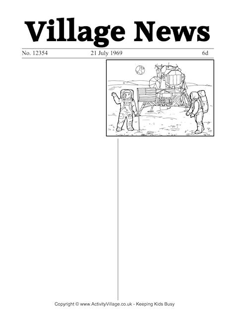 Moon landing newspaper
