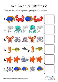 Ocean animals math worksheets