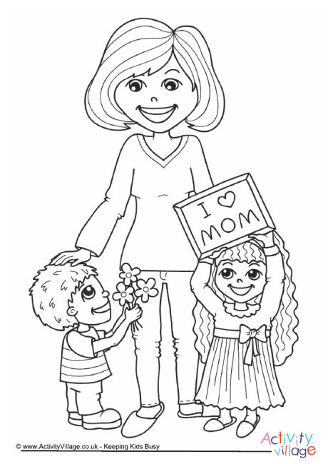 Mother's Day colouring page - Mom Mother's Day colouring page - Mom
