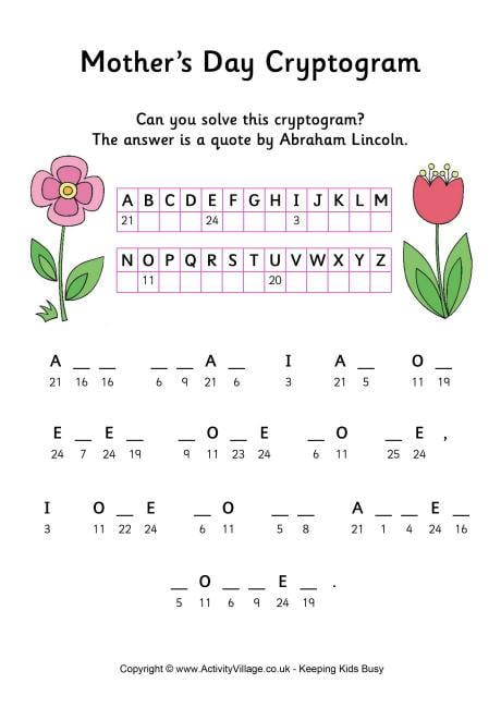 Mother's Day cryptogram