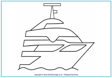 Motor boat colouring page