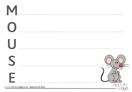 Mouse acrostic poem printable