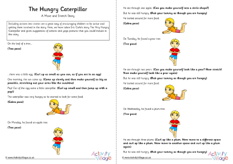 Move and stretch story - The Hungry Caterpillar