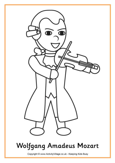 Mozart colouring page