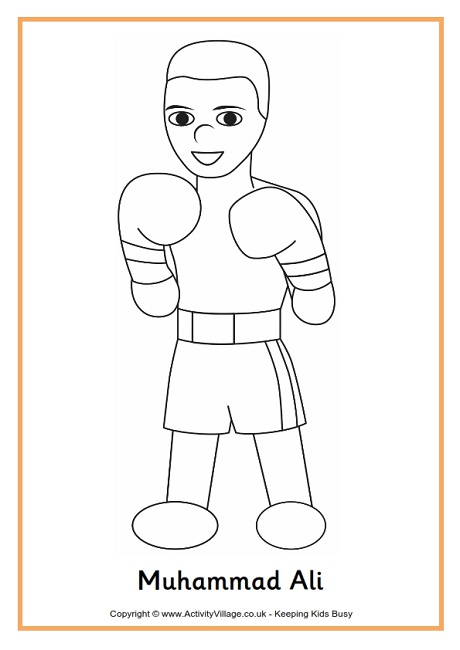 Muhammad Ali colouring page