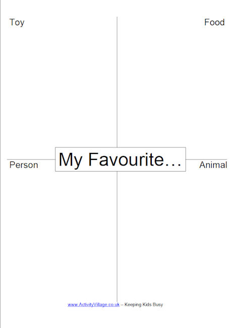My favourite things printout My favourite things printout