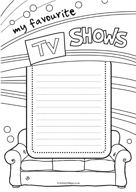 My favourite TV shows journal page