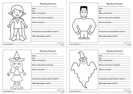 My Story Character Worksheets - Halloween