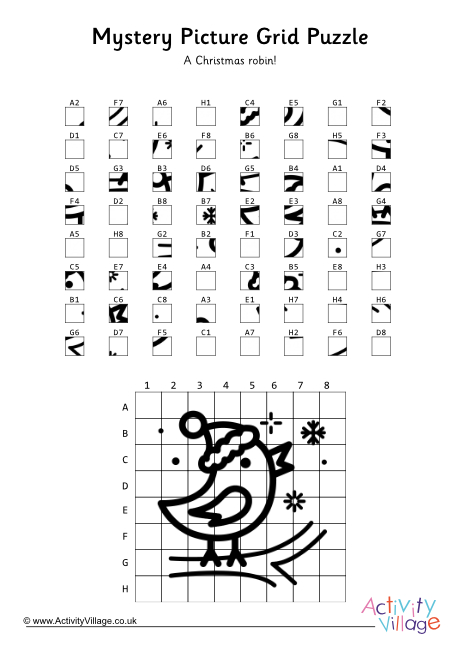 Mystery picture puzzle - Christmas robin