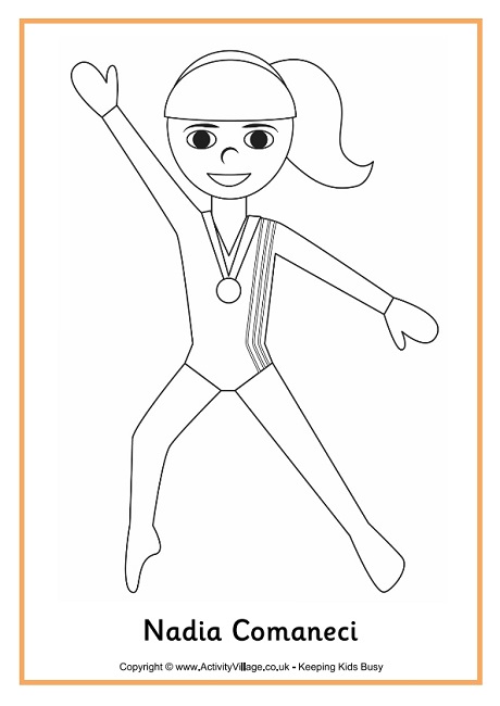 Nadia Comaneci colouring page