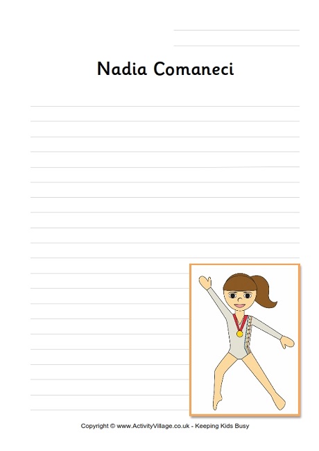 Nadia Comaneci writing page